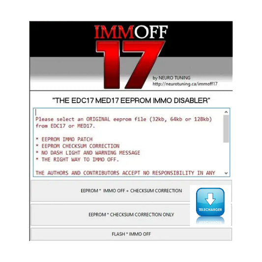 IMMOFF17 Supprime l'antidémarrage éficacement EDC17 MED17