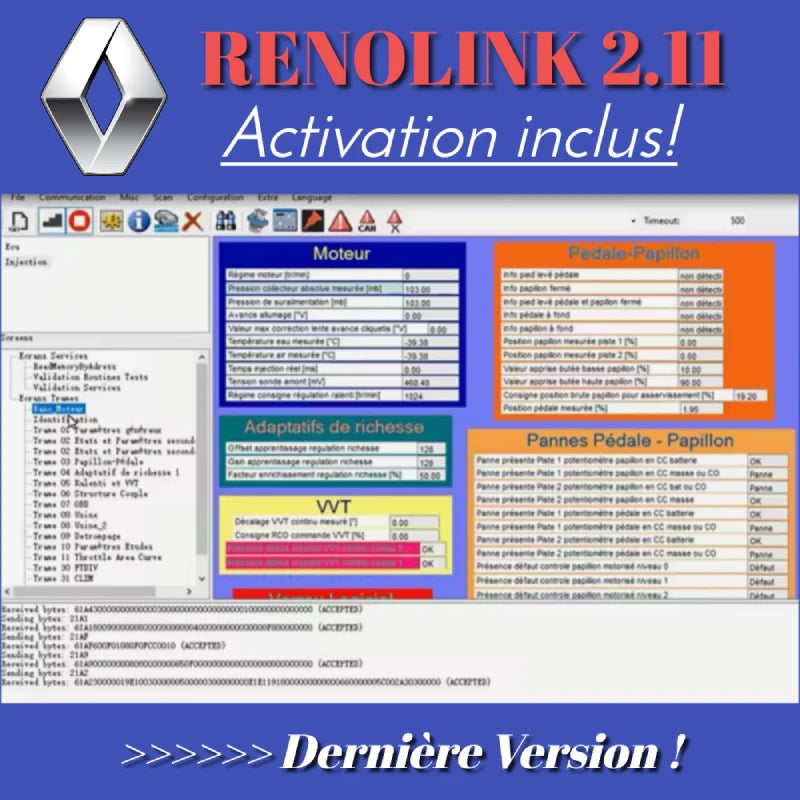 Renolink 2.11 – logiciel de diagnostic et programmation pour véhicules Renault et Dacia